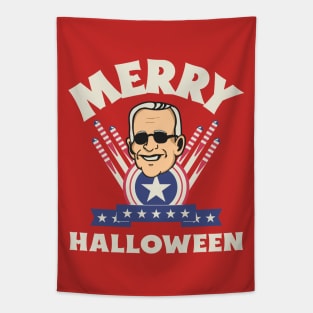 Merry Halloween - Joe Biden Funny Confused Happy 4th of July Tapestry