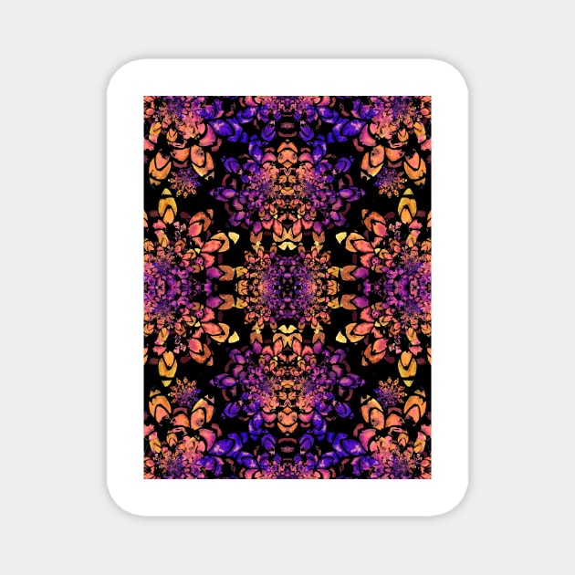 Bronze and Purple Abstract Mandala Pattern Magnet by ZeichenbloQ
