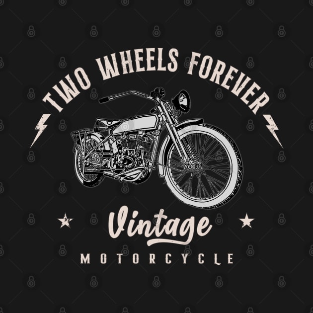 Two Wheels Forever Vintage Motorcycle by Jose Luiz Filho