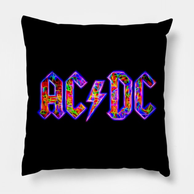 ACDC Neon Glow Pillow by Mr.FansArt