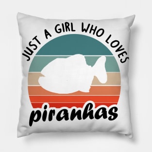 Girl cute piranhas loves lover women fan Pillow