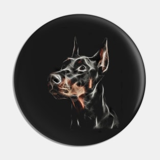 Fractal Doberman Dog Pin