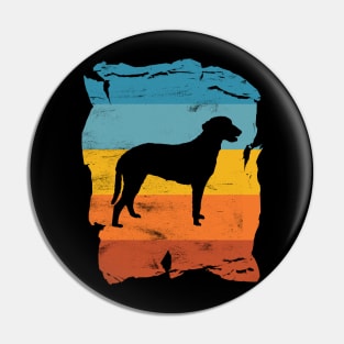 Curly Coated Retriever Distressed Vintage Retro Silhouette Pin