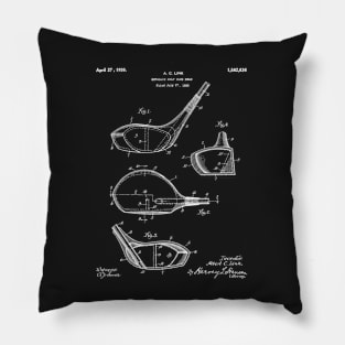 Golf Driver Patent - Golf Art - Black Chalkboard Pillow