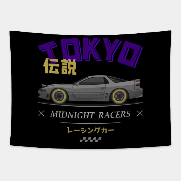 Tuner Silver 3KGT JDM Tapestry by GoldenTuners