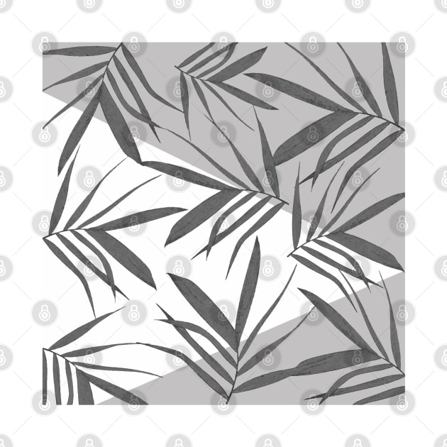 Leaves decor. blackwhite. by PrintedDreams