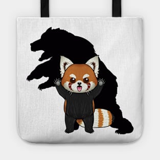 Shadows of Play: Red Panda and Bear Silhouette Tote