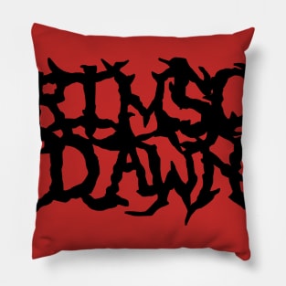 Crimson Dawn (Black) Pillow