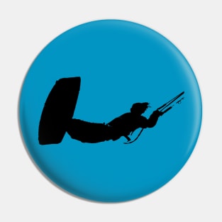 Kiter Action Freestyle Artistic Black Vector Pin