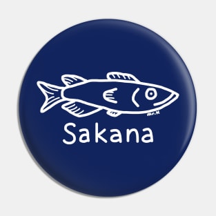 Sakana (Fish) Japanese design in white Pin