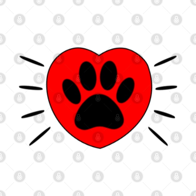 Dog Lover Heart And Paw Print by Braznyc