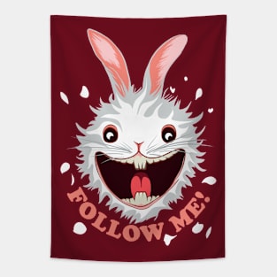 White Rabbit Quote | Follow Me Tapestry