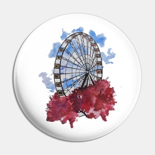 Giant wheel with cherry blossom Pin