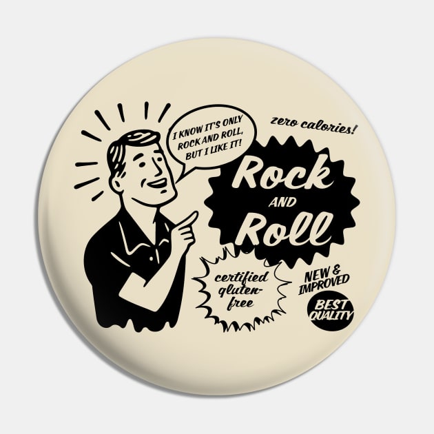 Rock and Roll - dark on light Pin by GeePublic