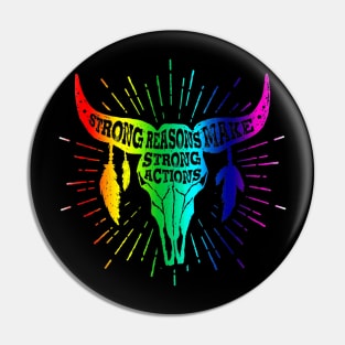 Buffalo Skull Rainbow Pin