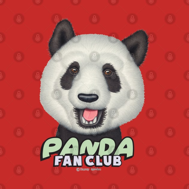 cute adorable funny panda club with a Panda Bear by Danny Gordon Art