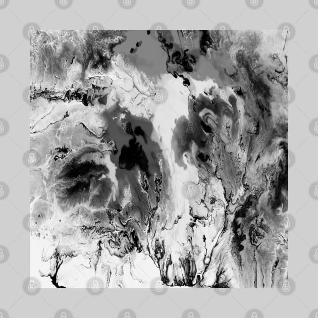 modern preppy abstract  marble black and white watercolor by Tina