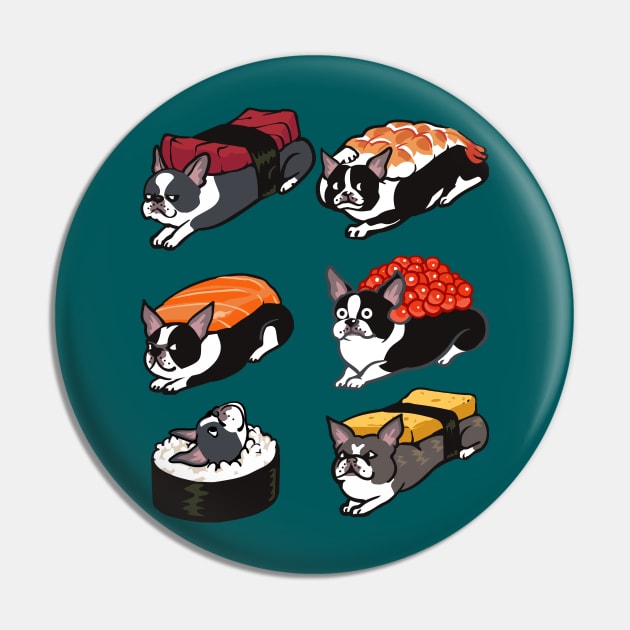 Sushi  Boston Terrier Pin by huebucket