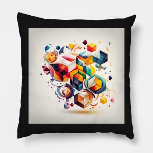 Abstract Shapes Colorful Illustration Drawing Pillow