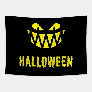 Halloween Fright & Lettering (Jack O’Lantern / Smile / Teeth / Yellow) Tapestry