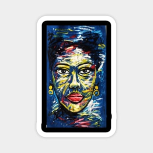 Colorful African Art, Black History, African Woman Magnet