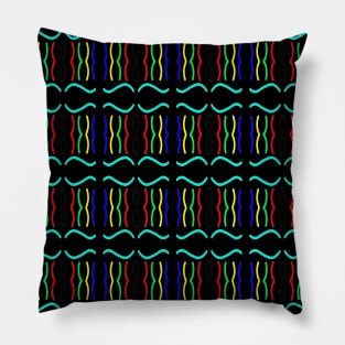 Intriguing Colorful Curves Pattern Pillow