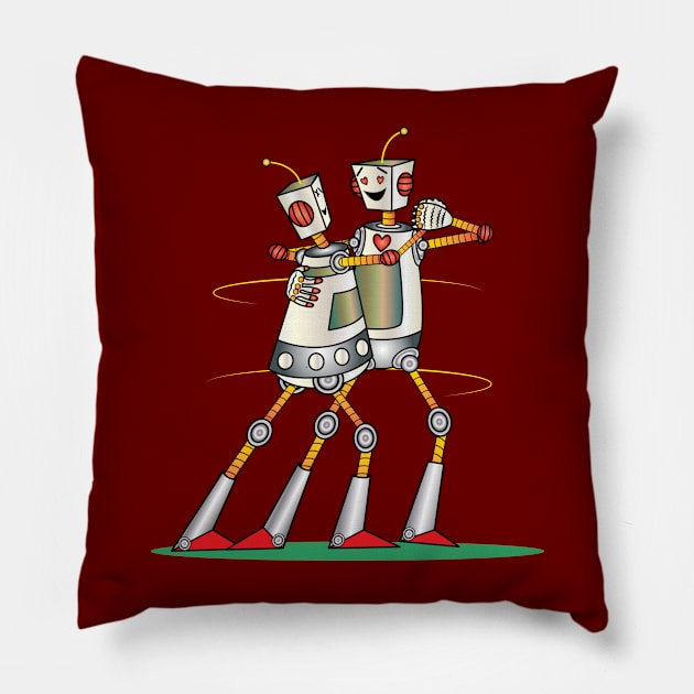 Robot Love Valentine Pillow by ArticArtac