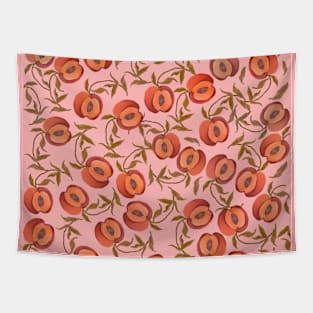 Seamless pattern with peaches and leaves Tapestry