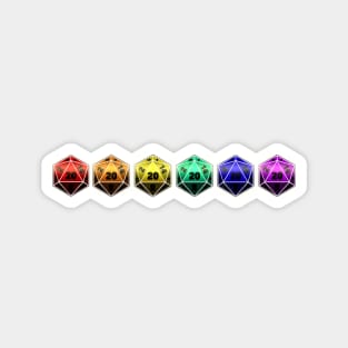 Rainbow D20 Dice Magnet