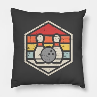 Retro Badge Bowling Pillow