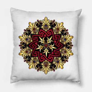 Gold Greek ornament Meander Pillow