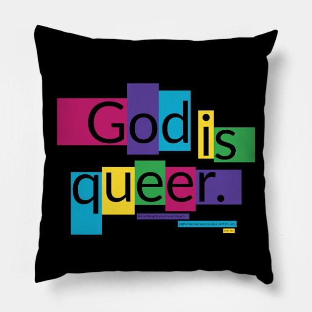 God is Queer Pillow by Daystrom