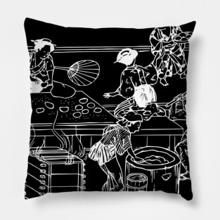 Japanese Art Illustration Pillow