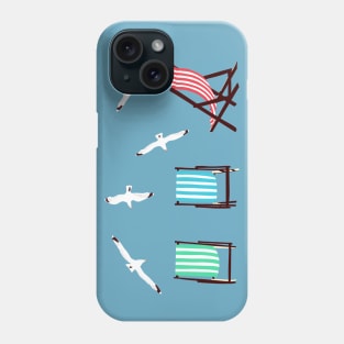 Summer, lounge chairs in the beach Phone Case