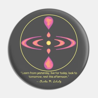 Mindfulness Symbol and Charles M. Schulz Quote Pin