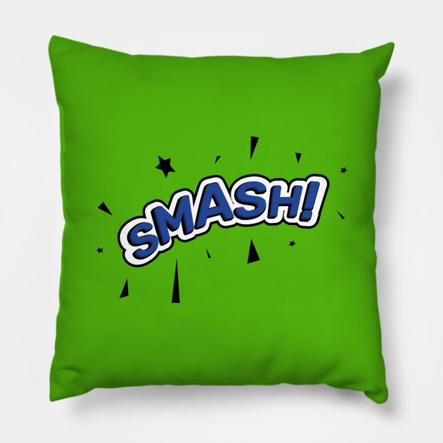 Smash! Onomatopoeia Pillow by Adrian's Outline