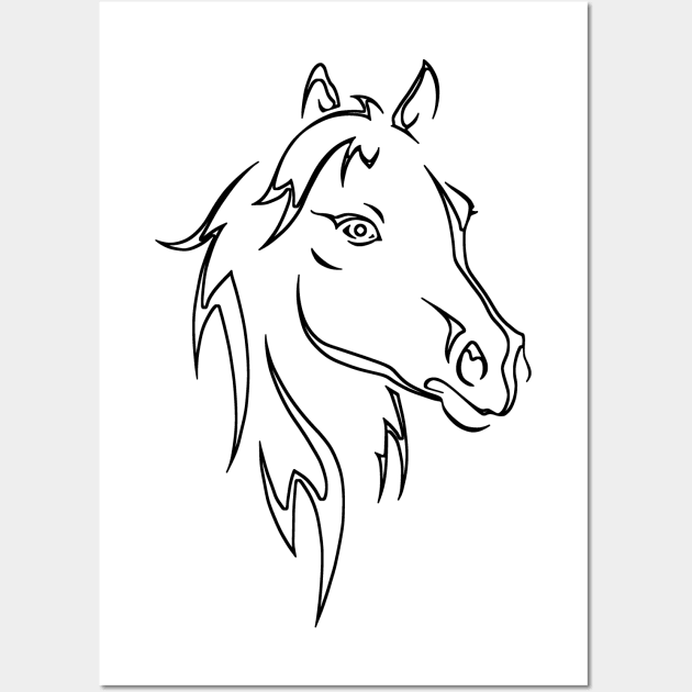 Horse face art sketch - Free animals icons