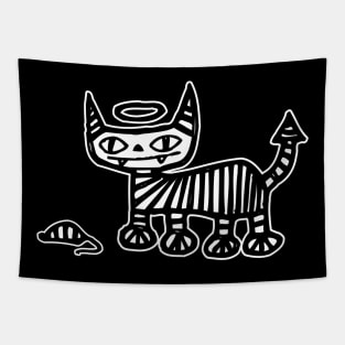 Devil Angel Cat - Stripes! {DARK shirts} Tapestry