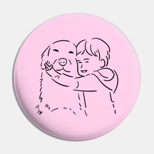 boy with dog Pin