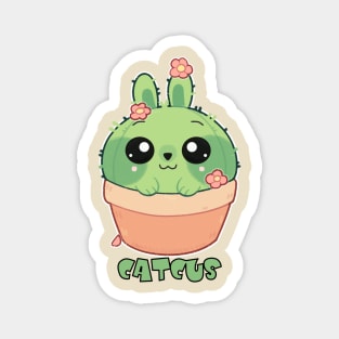 kawaii cute friendly cactus cat Magnet