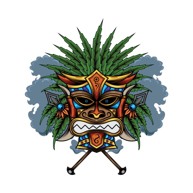 Tiki Mask Illustration by Harrisaputra