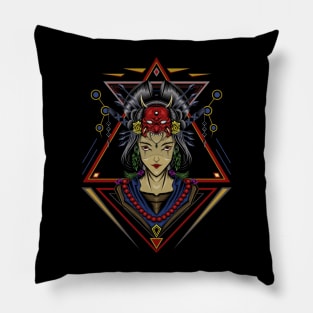 Geisha japan women Pillow