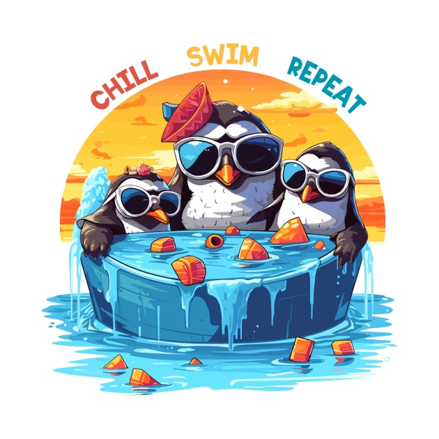 Penguins Pool Party by TeeCraftsGirl