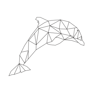 Lineart Dolphin Geometric T-Shirt