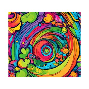 groovy rainbow with ai art T-Shirt