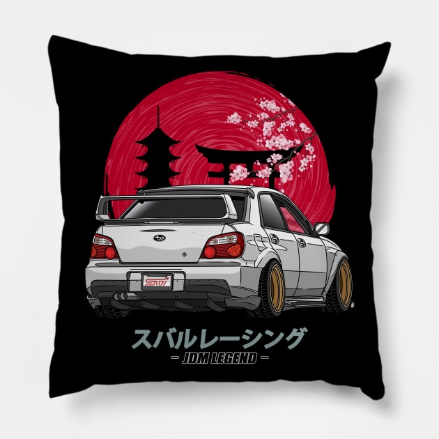 JDM Subie Impreza WRX  Bugeye 2000 Pillow by Guyvit