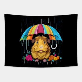 Guinea Pig Rainy Day With Umbrella Tapestry