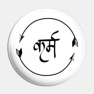 Karma in Hindi Cycle of Life Spirituality Hindu Dharma Pin