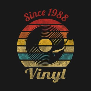 Since 1988 Vinyl Retro Vintage Music T-Shirt