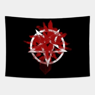 Pentagram with blood stains Tapestry